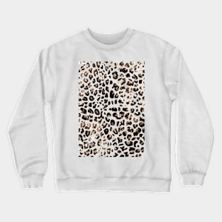 Brown textured leopard print Crewneck Sweatshirt